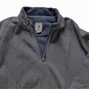 Johnnie-O Quarter Zip Pullover XL Gray/ Navy West Coast Prep Golf Sweater